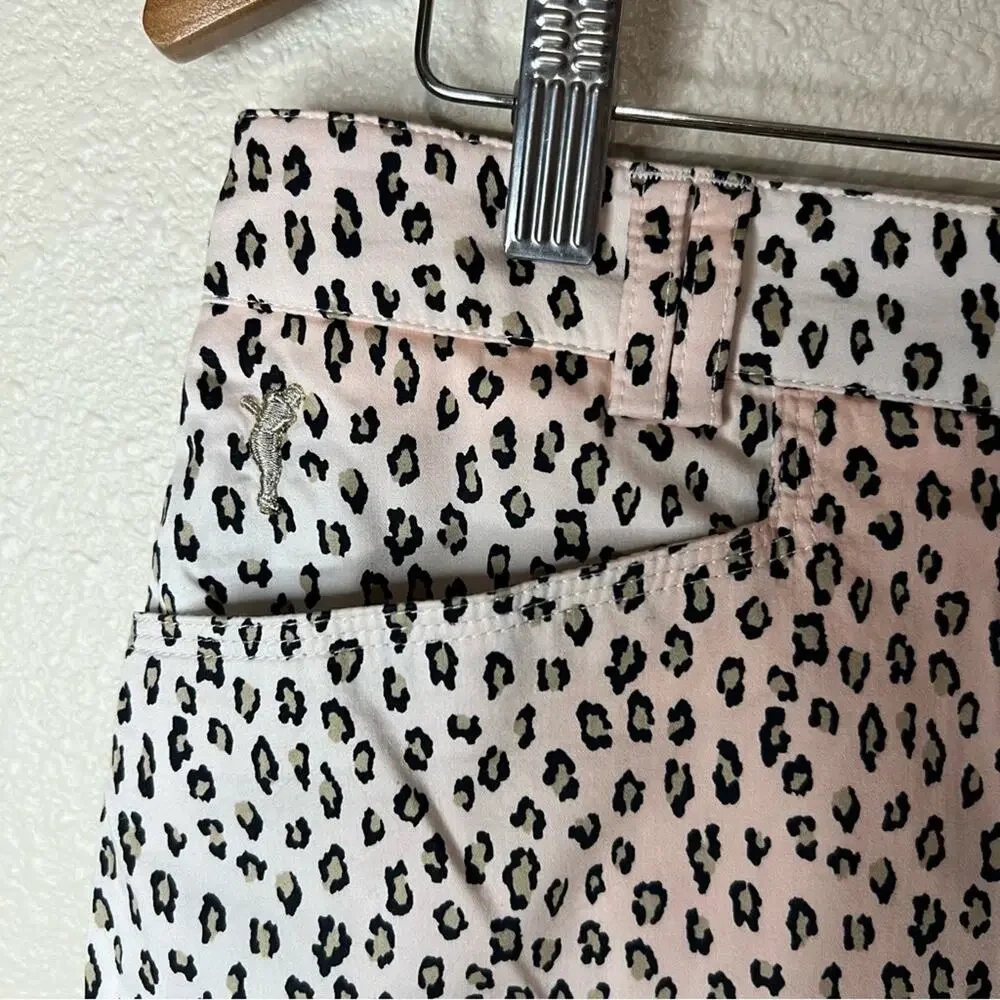 Golfino cheetah animal leopard print pleated Ed front skirt skort 12